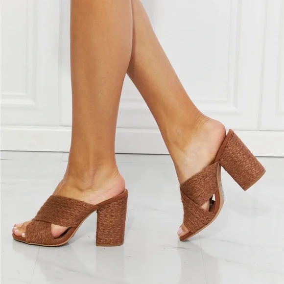 CrissCross Brown Boho Heels - Picture 6 of 7
